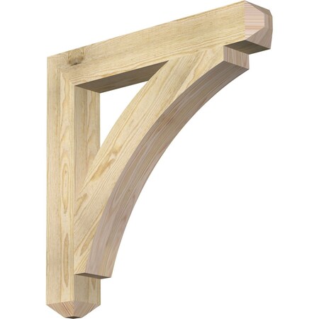 Ekena Millwork Thorton Craftsman Rough Sawn Bracket, Douglas Fir, 4"W x 28"D x 28"H BKT04X28X28THR04RDF